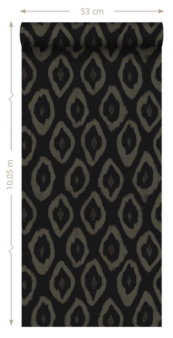 Origin Wallcoverings tapet Ikat svart 53 cm x 10,05 m