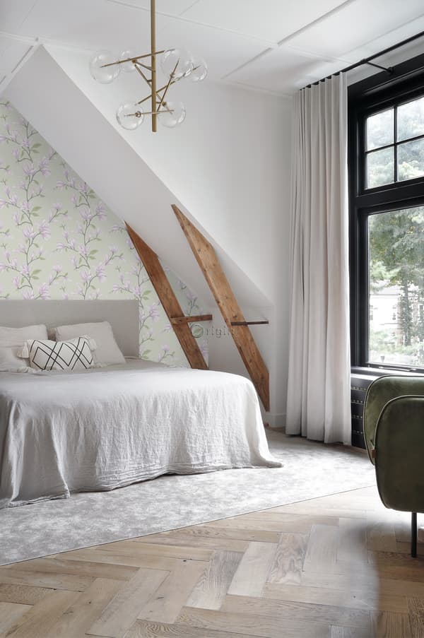 Origin Wallcoverings tapet magnolia havgrønt og lilla 53 cm x 10,05 m