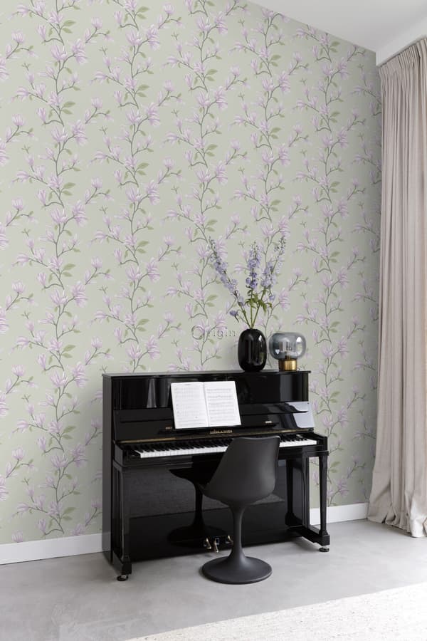 Origin Wallcoverings tapet magnolia havgrønt og lilla 53 cm x 10,05 m