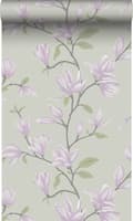 Miniatyrbillede 1 af 8: Origin Wallcoverings tapet magnolia havgrønt og lilla 53 cm x 10,05 m