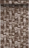 Miniatyrbild 1 av 6: Origin Wallcoverings tapet med struktur mörkbrunt 53 cm x 10,05 m