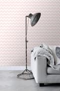 Miniatyrbild 5 av 8: ESTAhome tapet sicksackmotiv milt rosa och vitt 53 cm x 10,05 m