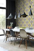Miniatyrbild 3 av 7: Origin Wallcoverings tapet Art Nouveau blommönster ockra och grått 53 cm x 10,05 m