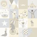 Miniatyrbild 6 av 7: ESTAhome tapet cirkus ljusgrått, beige och glänsande vitt - 128705 - 53 cm x 10,05 m