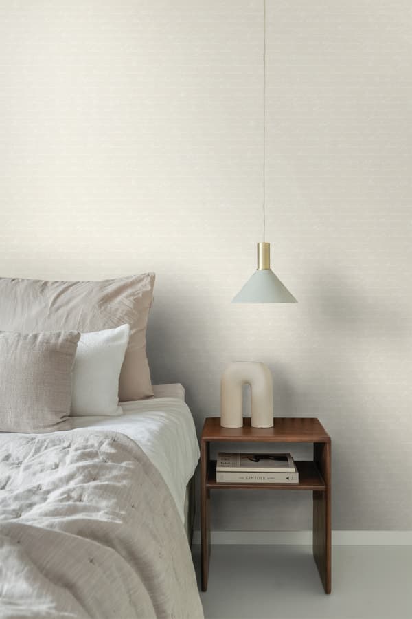ESTAhome tapet handskrivna blomnamn på latin beige 53 cm x 10,05 m