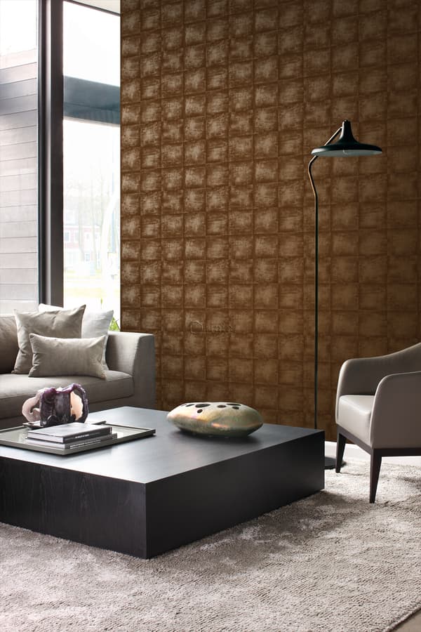 Origin Wallcoverings tapet struktur glänsande kopparbrunt 53 cm x 10,05 m