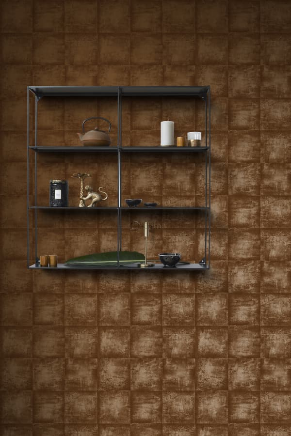 Origin Wallcoverings tapet struktur glänsande kopparbrunt 53 cm x 10,05 m