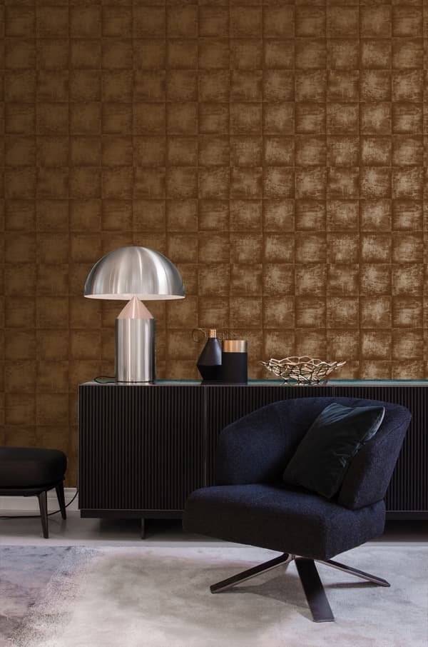 Origin Wallcoverings tapet struktur glänsande kopparbrunt 53 cm x 10,05 m