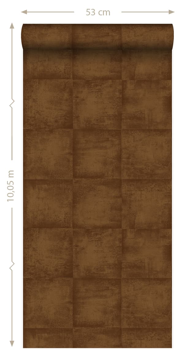 Origin Wallcoverings tapet struktur glänsande kopparbrunt 53 cm x 10,05 m