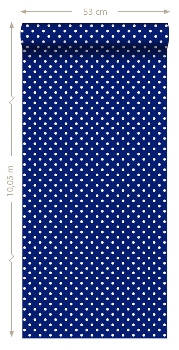 ESTAhome tapet prikker blåt 53 cm x 10,05 m