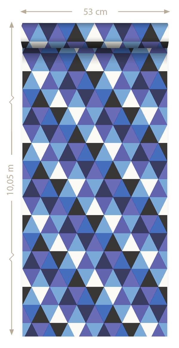Origin Wallcoverings tapet grafiska trianglar blått 53 cm x 10,05 m