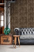 Miniatyrbild 4 av 8: ESTAhome tapet träskräp mörkbrunt 53 cm x 10,05 m