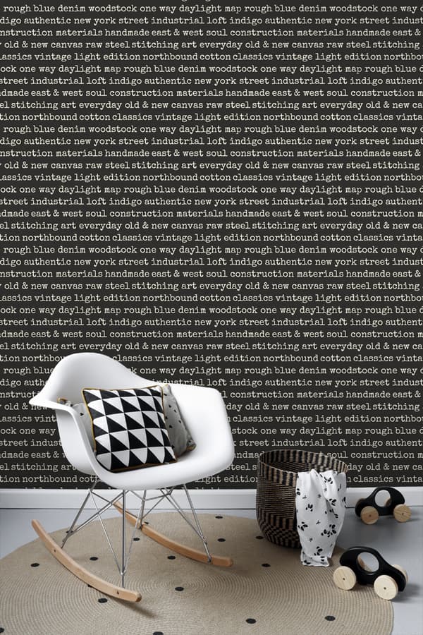 ESTAhome tapet text stadssamtal svart 53 cm x 10,05 m