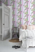 Miniatyrbillede 2 af 4: ESTAhome tapet vintage blomster lyserosa og turkis 53 cm x 10,05 m