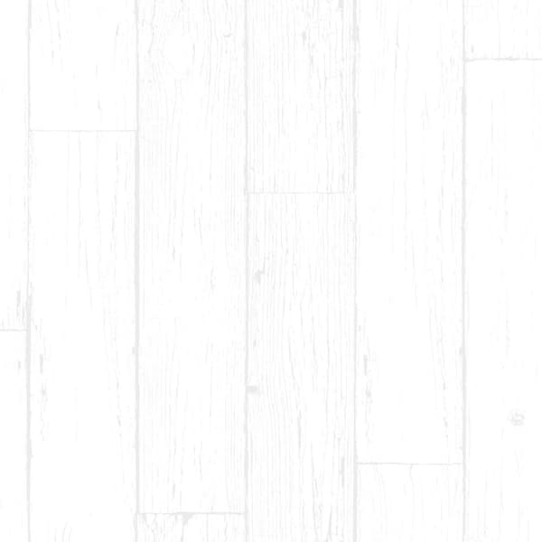 Origin Wallcoverings tapet slitna träplankor matt vitt och silver 53 cm x 10,05 m