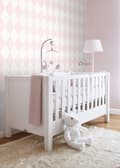 Miniatyrbild 3 av 7: Origin Wallcoverings tapet rutor glänsande rosa och vitt 0,53 x 10,05 m