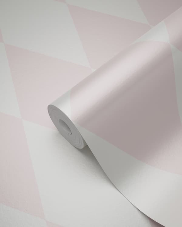 Origin Wallcoverings tapet rutor glänsande rosa och vitt 0,53 x 10,05 m