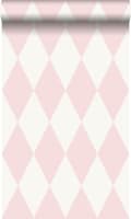 Miniatyrbild 1 av 7: Origin Wallcoverings tapet rutor glänsande rosa och vitt 0,53 x 10,05 m
