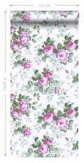 Miniatyrbild 7 av 7: ESTAhome tapet rosor lila 53 cm x 10,05 m