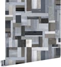 Miniatyrbild 1 av 8: ESTAhome tapet träskräp blått och grått 53 cm x 10,05 m