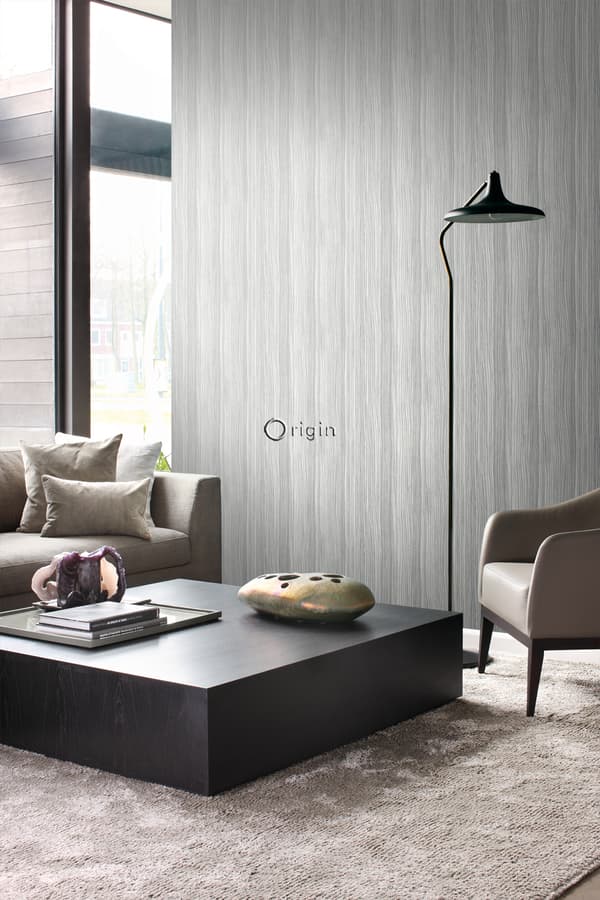 Origin Wallcoverings tapet ränder ljusgrått 53 cm x 10,05 m