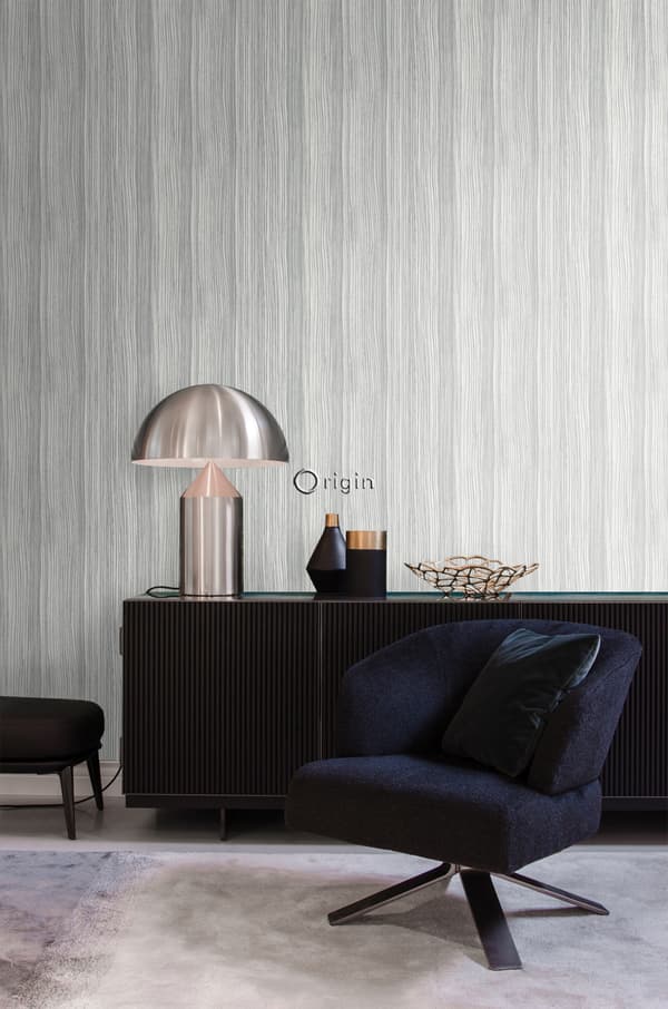 Origin Wallcoverings tapet ränder ljusgrått 53 cm x 10,05 m