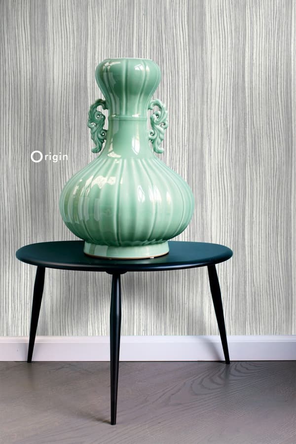 Origin Wallcoverings tapet ränder ljusgrått 53 cm x 10,05 m