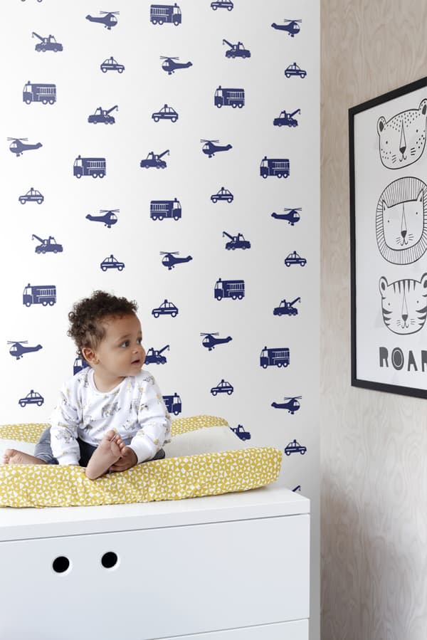 ESTAhome tapet bilar blått 53 cm x 10,05 m