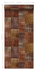 Miniatyrbild 7 av 7: Origin Wallcoverings tapet kelim-lapptäcke rostbrunt 53 cm x 10,05 m