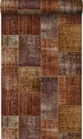 Miniatyrbild 1 av 7: Origin Wallcoverings tapet kelim-lapptäcke rostbrunt 53 cm x 10,05 m