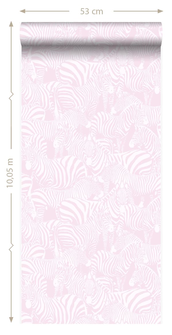 Origin Wallcoverings tapet zebraer lyserosa 53 cm x 10,05 m