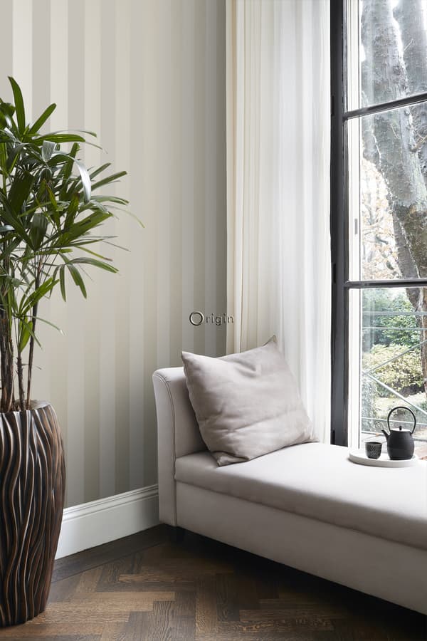 Origin Wallcoverings tapet ränder mullvadsgrått 53 cm x 10,05 m