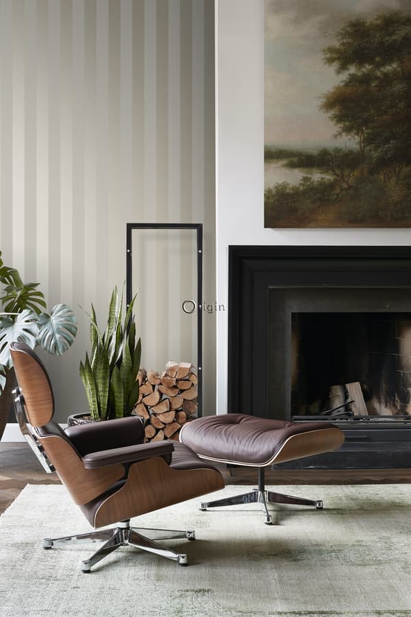 Origin Wallcoverings tapet ränder mullvadsgrått 53 cm x 10,05 m
