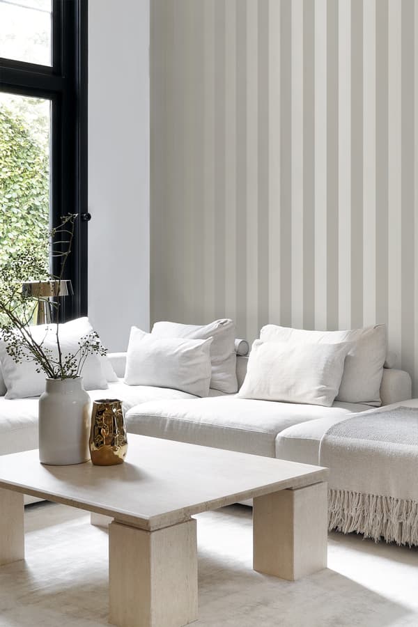 Origin Wallcoverings tapet ränder mullvadsgrått 53 cm x 10,05 m