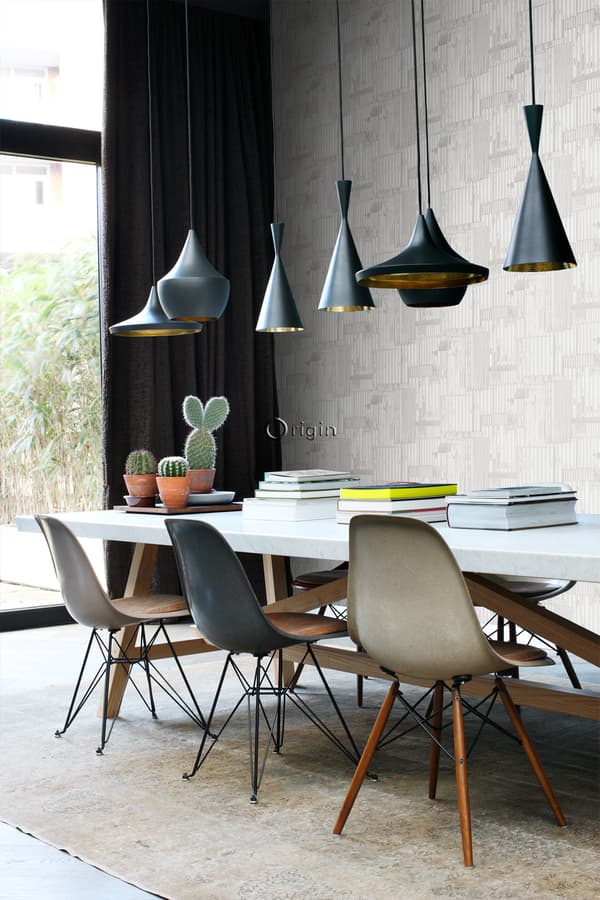 Origin Wallcoverings tapet industriell korrugerad plåt 3D benfärgat 53 cm x 10,05 m