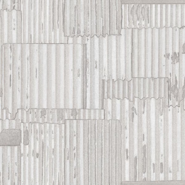 Origin Wallcoverings tapet industriell korrugerad plåt 3D benfärgat 53 cm x 10,05 m
