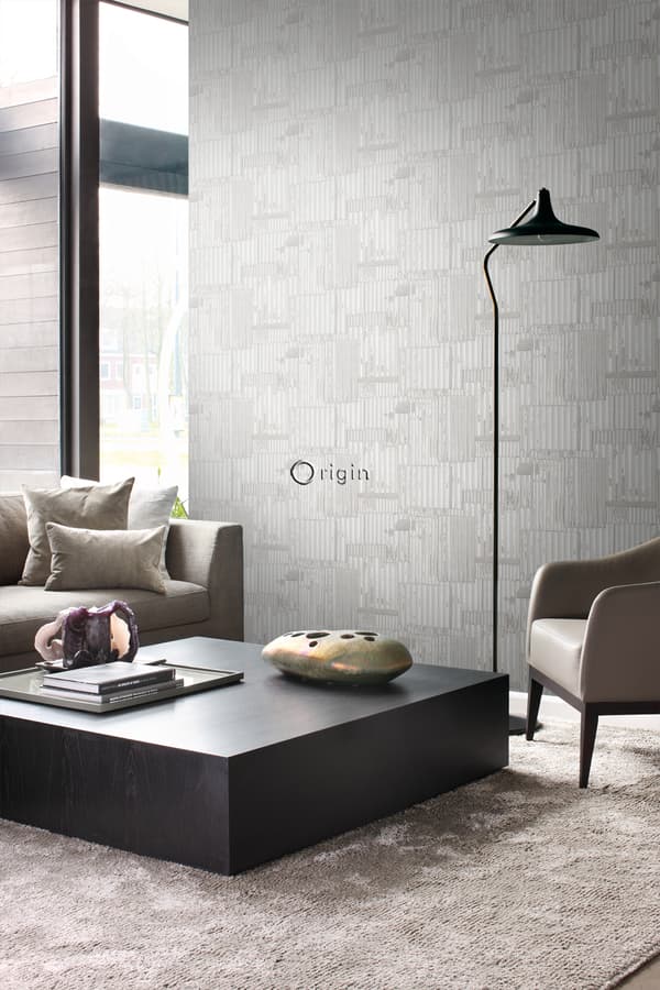 Origin Wallcoverings tapet industriell korrugerad plåt 3D benfärgat 53 cm x 10,05 m