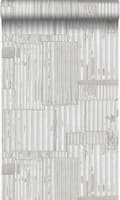 Miniatyrbild 1 av 8: Origin Wallcoverings tapet industriell korrugerad plåt 3D benfärgat 53 cm x 10,05 m