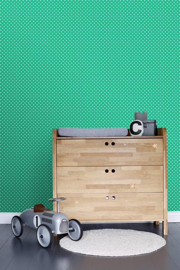 ESTAhome tapet prickar grönt 53 cm x 10,05 m