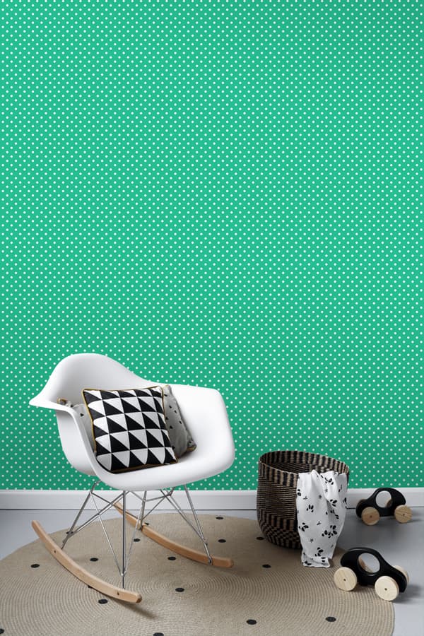 ESTAhome tapet prickar grönt 53 cm x 10,05 m