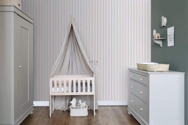 ESTAhome tapet striber blåt og rødt 53 cm x 10,05 m