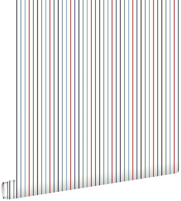 ESTAhome tapet striber blåt og rødt 53 cm x 10,05 m