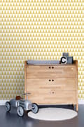 Miniatyrbillede 3 af 8: ESTAhome tapet grafiske trekanter okkergult 53 cm x 10,05 m