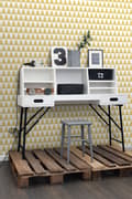 Miniatyrbillede 5 af 8: ESTAhome tapet grafiske trekanter okkergult 53 cm x 10,05 m