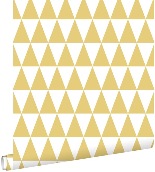 ESTAhome tapet grafiske trekanter okkergult 53 cm x 10,05 m