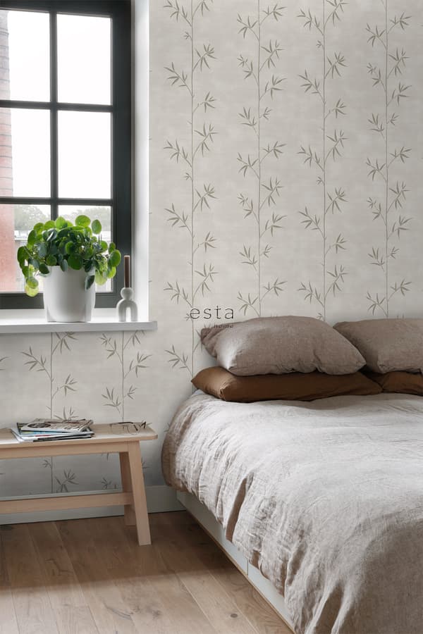 ESTAhome tapet bambu mörkbeige 0,53 x 10,05 m