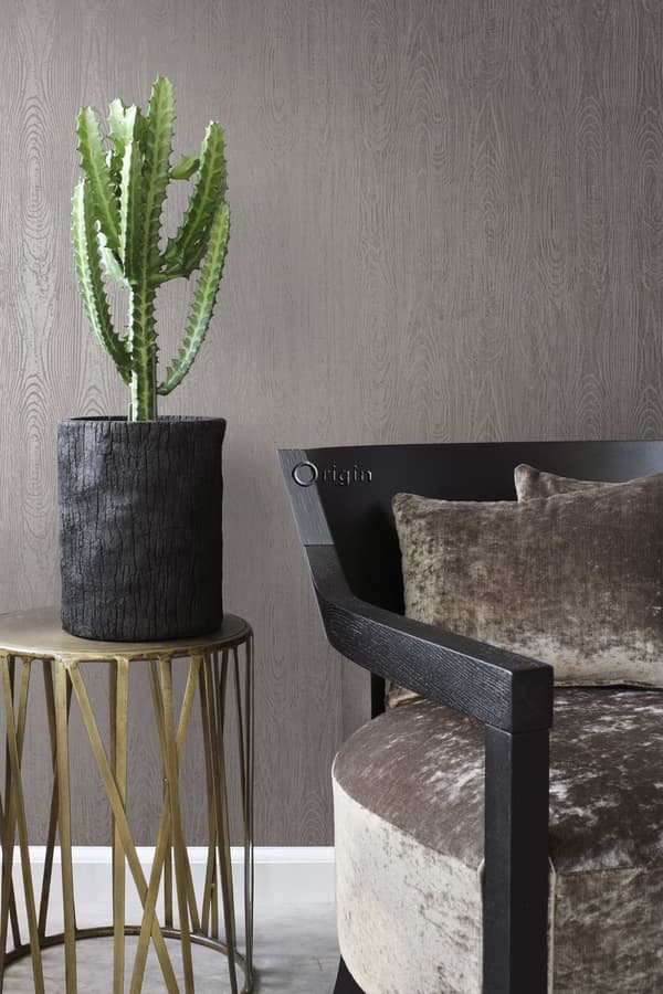 Origin Wallcoverings tapet träplankor med nerver mullvadsgrått 53 cm x 10,05 m