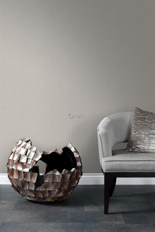 Origin Wallcoverings tapet linne grårosa 53 cm x 10,05 m