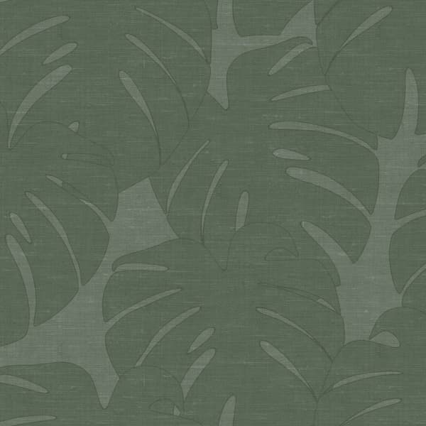 Origin Wallcoverings tapet blad med vävd struktur grönt 0,53 x 10,05 m