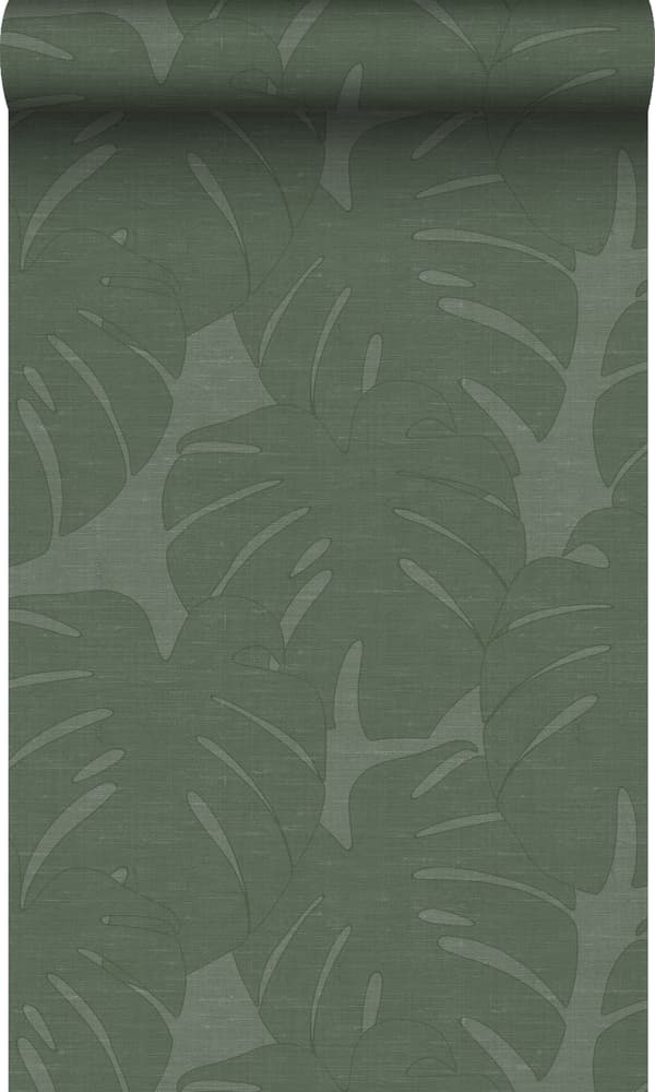 Origin Wallcoverings tapet blad med vävd struktur grönt 0,53 x 10,05 m